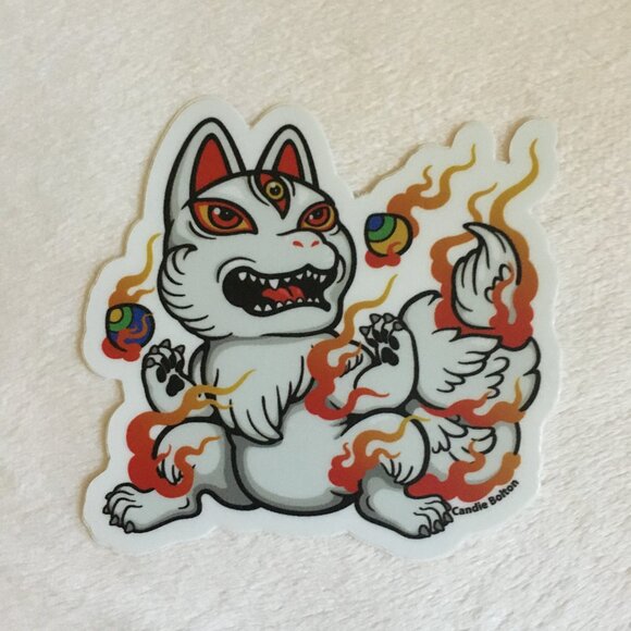 Cute Kitsune Acrylic Keychain - Picture 9 of 9